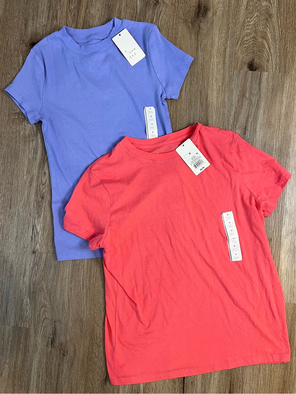 Short Sleeve Crewneck Tee - Periwinkle and Coral Medium NWT Target Bundle